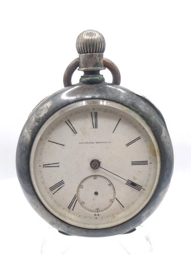 Antique 1881 Illinois Watch Co. Miller, Model 3, 18S 17J Coin Silver Case