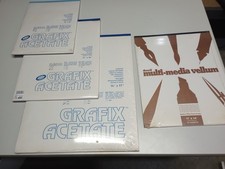 Vintage Grafix Acetate 9"x12" 11"x14" 14"x17" 25 sheets each denril media vellum