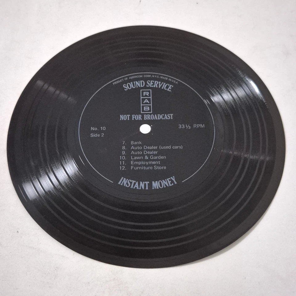 RAB SOUND SERVICE - 'Instant Money' 7" Flexi-Disc Vinyl Single Record U.S. PRESS - Image 4 of 4