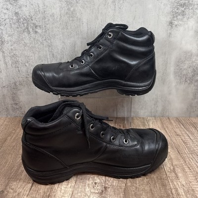 KEEN Briggs Mens Sz 11.5 M Black Leather Mid Ankle Boots Chukka Waterproof