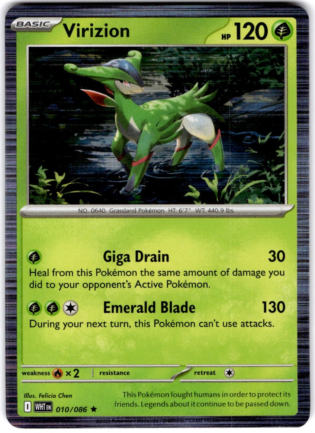 Pokemon Virizion White Flare #10/86 Normal Holo English