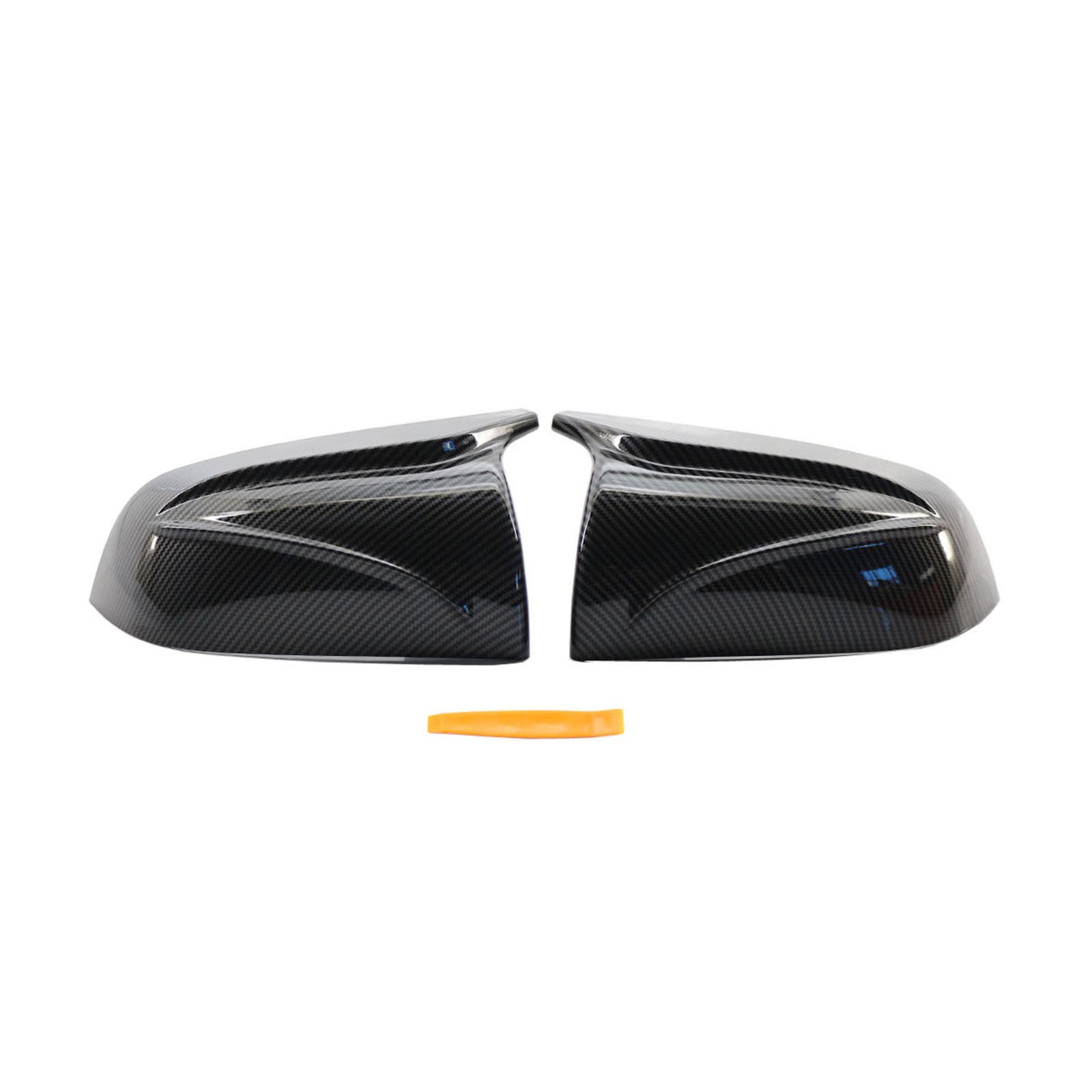 Black Carbon Fiber ABS Rearview Mirror Cover Caps - Replacement for Tesla Model