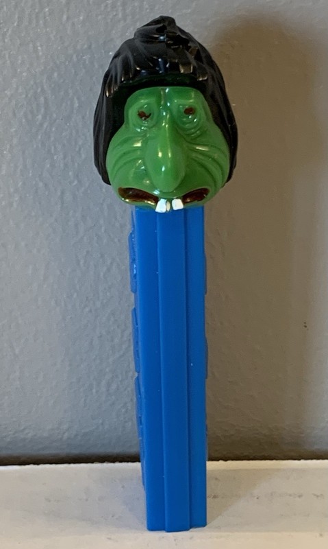 PEZ Mr. Ugly Green Face/Witch Halloween, No Feet, Austria, Pat. No. 3.410455