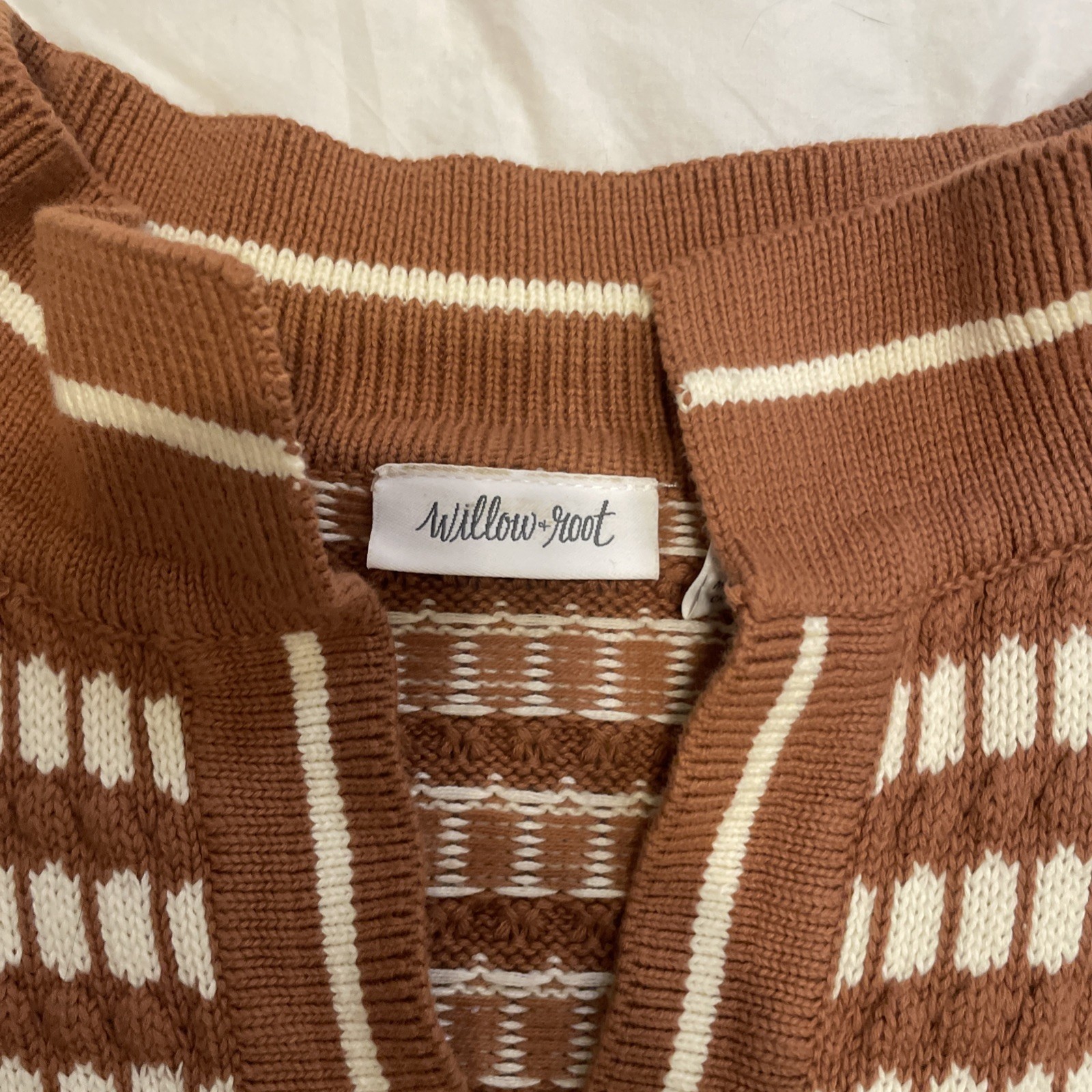 Willow + Root Collard Split Neck Cropped Sweater … - image 2