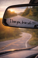 2x I Love You Drive Safe Heart Mirror Decal Sticker Vinyl Truck Window Car New