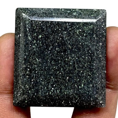 145.5 Cts Natural Black Sunstone 38x35mm Octagon Cut Pendant Size Loose Gemstone