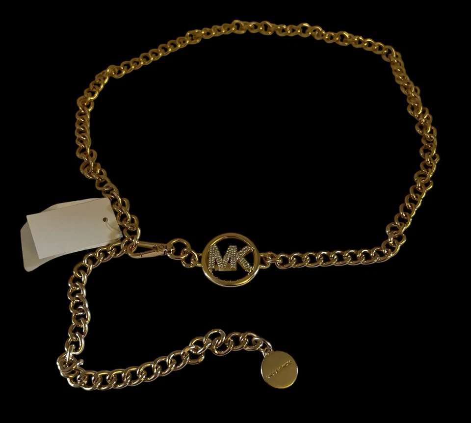 Cinturón Michael Kors cadena metálica tono dorado talla pequeña/mediana nuevo con etiquetas para mujer” Foto 4 de 4