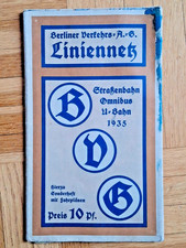 Liniennetz Berliner Verkehrs-A.G. U-Bahn Straßenbahn Omnibus Berlin von 1935