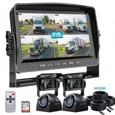 9" Quad Monitor DVR with 4X AHD 1080P Cameras Night Vision for Truck RV Van BUS