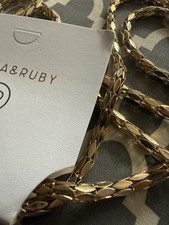 NWT Stella & Ruby Gold Tone Woven Mesh Snake ...