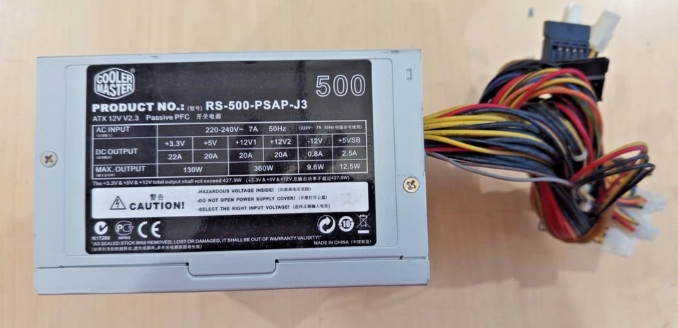 Alimentatore Cooler Master 500W Desktop PSU ATX Power Supply Unit RS-500-PSAP-J3 - Immagine 2 di 4