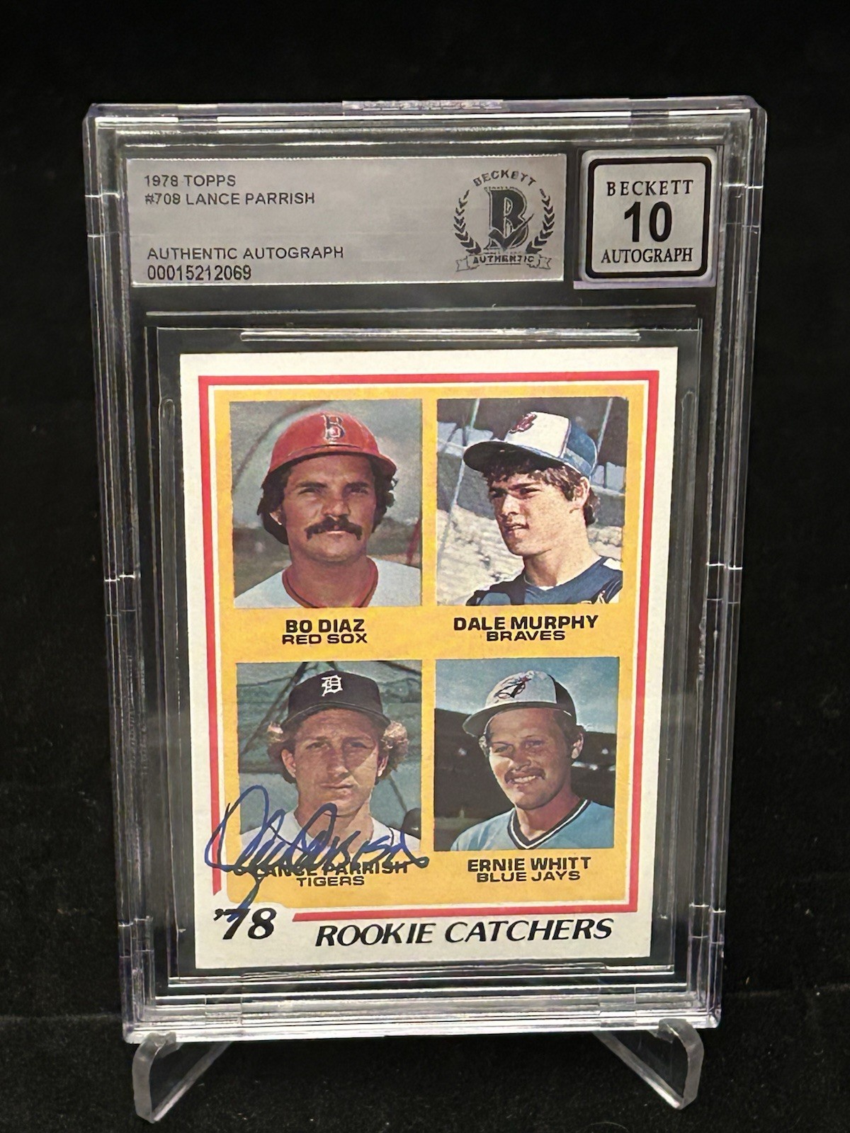 Lance Parrish 1978 Topps Signed Rookie Card Beckett 10 Auto BAS RC