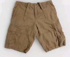 Old Navy Linen Cargo Utility Shorts Men's Size 34 Hiking Trail Beach Khaki Brown