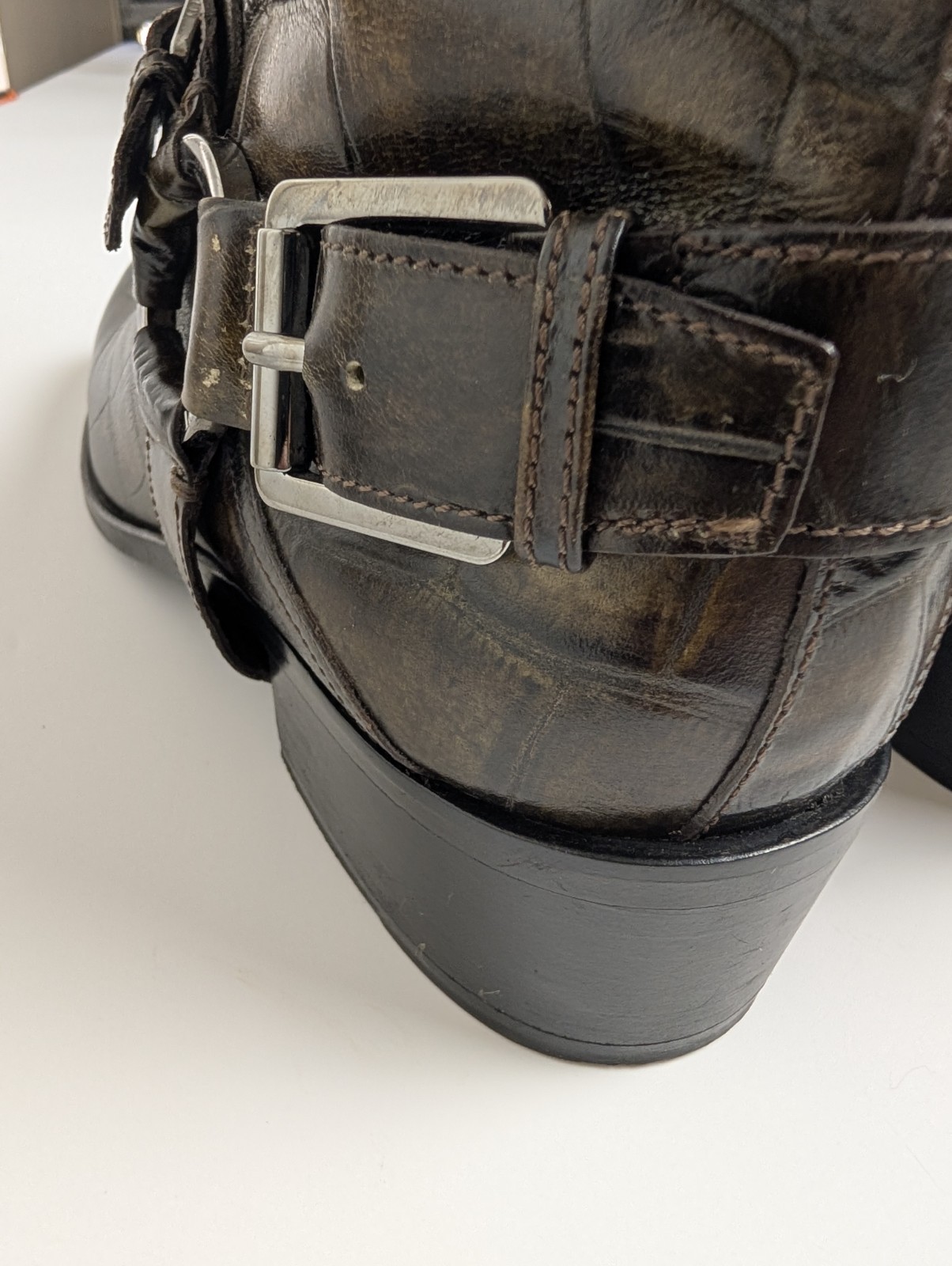 Christian Dior Women’s Harness Boots EU 41 / US 10–10.5 Made in Italy Croc Print image 7