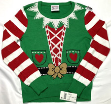 Well Worn Holiday Sweater Kids Size S Green White Red Gold Long Sleeve