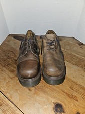Vtg Y2K Dr Martens Brown 8639 Chunky Oxford Platform Made In England US Women 7