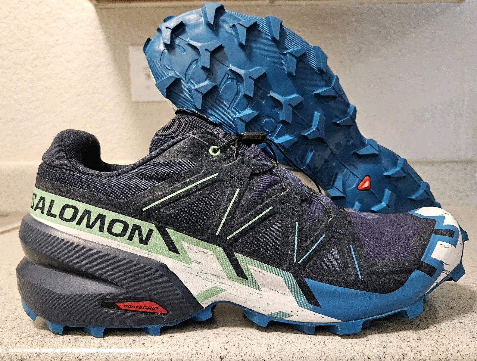 Scarpe da corsa Salomon Speedcross 6 Carbon Tahitian Tide Trail Uomo Taglia 12 NUOVE
