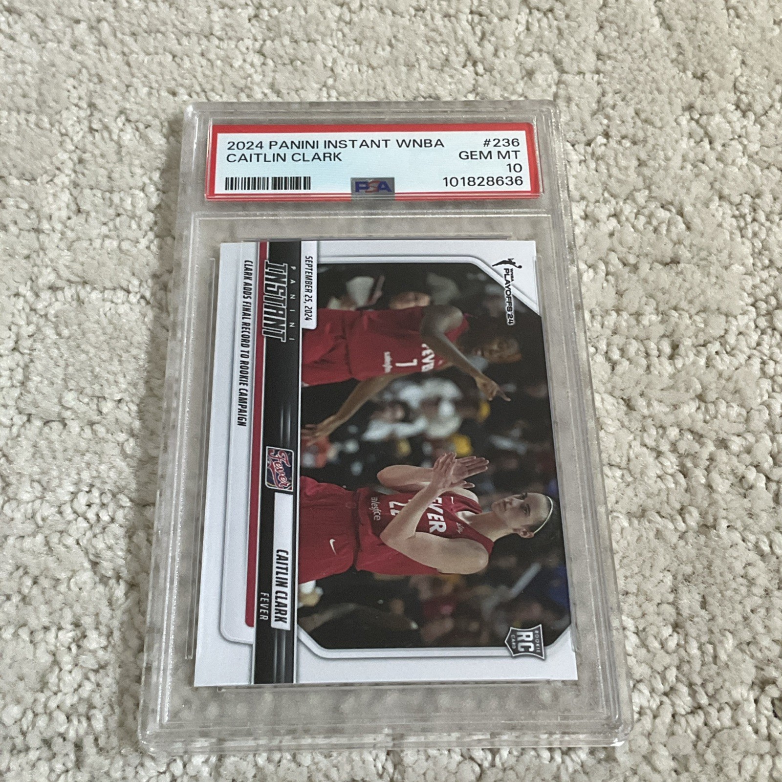 2024 Panini Instant WNBA CAITLIN CLARK PSA 10 Rookie card #236 INDIANA FEVER