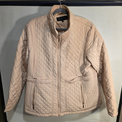 Giacca Women's Beige Quilted Zip Jacket XXL Regular Fit Long Sleeve