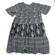 Vermont Country Store Short Sleeve Muumuu Dress Black Floral Size 3X