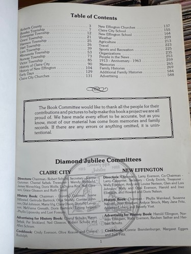 Claire City & New Effington 1913-1988 South Dakota History Genealogy Book - Picture 4 of 5