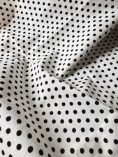 Vintage Black & White Small Polka Dot 100% Cotton 20x20 Remnant Sale Quilting