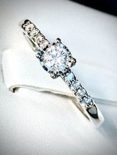  Stunning Lab Diamond Engagement Ring – 0.25ct H/SI – 9K White Gold – Size O 