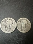 LOT OF 2 Standing Liberty Quarter 25C – 90% Silver – Circulated – U.S. Coin -