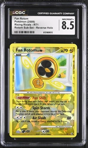 CGC 8.5 NM/MINT+ Fan Rotom RT1 Rising Rivals Sub-set Reverse Holo Pokemon Card