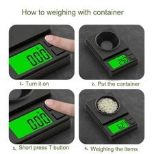 Precision Pocket Scale 1000g X 0.01g - Digital Gram Food Jewelry Ounces/Grains S