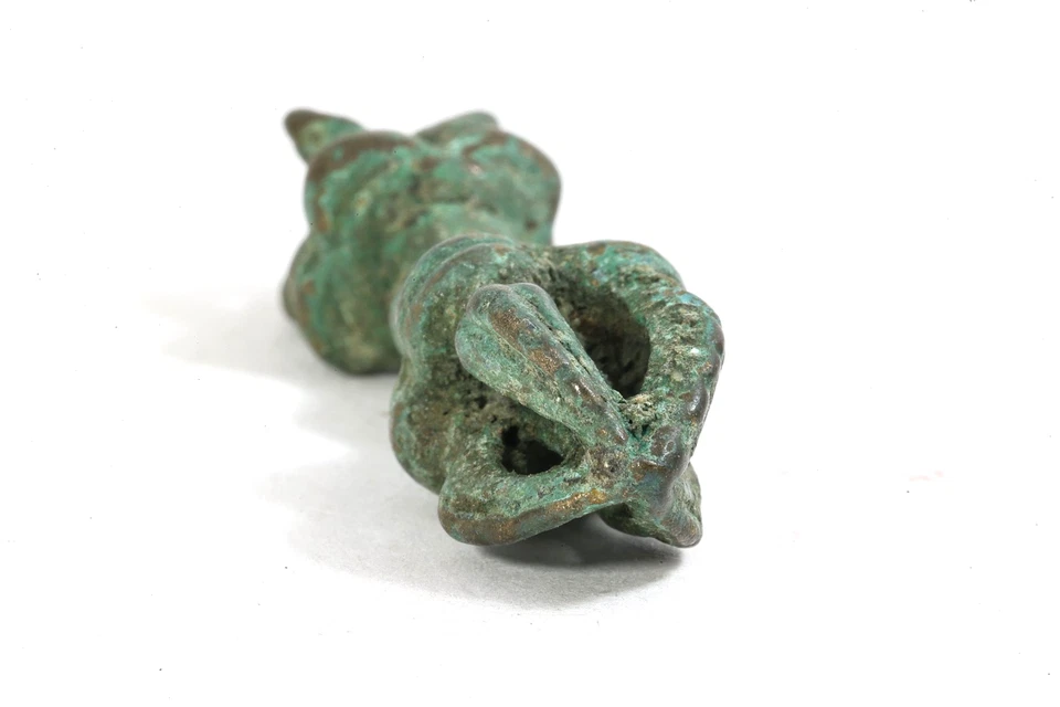 Antiguo Tíbet Bronce Dorado Feng Shui Cobre Dorje Vajra Phurba Faqi Aproximadamente 10~12th C Foto 4 de 4