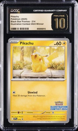 2025 POKEMON PROMO ILLUSTRATION CONTEST 2024 WINNER #214 PIKACHU CGC 10 PRISTINE