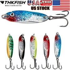 THKFISH 5Pcs 5G Fishing Lures Fishing Spoons Trout Lures Spoon Lures Casting US