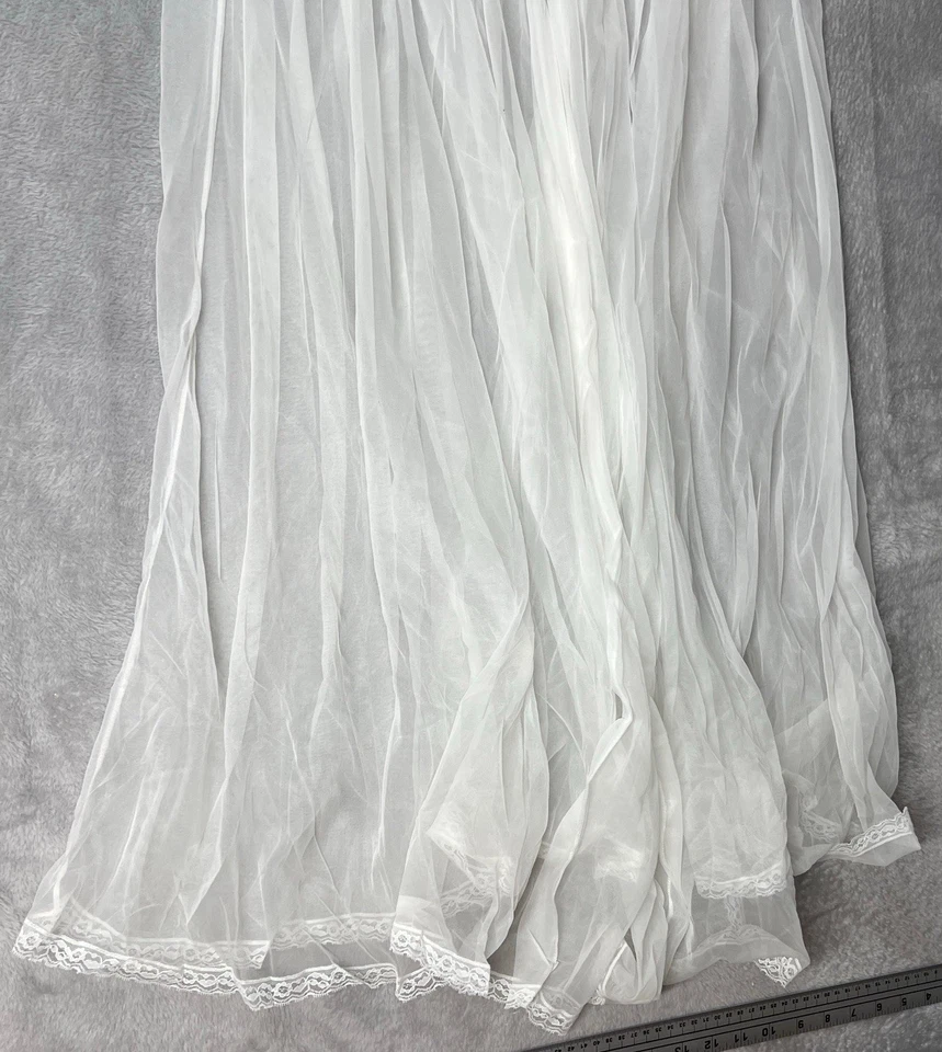 VTG Miss Elaine Lace Nightgown Womens Medium White Fairycore Whimsical Negligee - Image 3 of 4