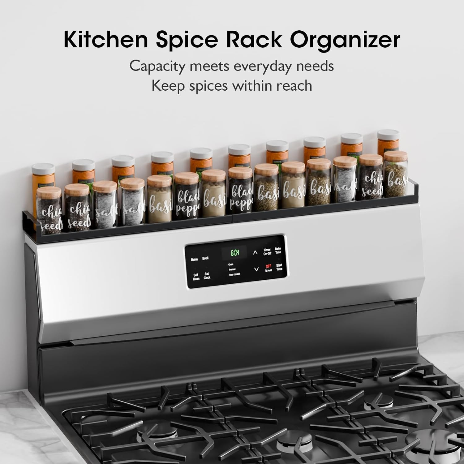 4X Strong Magnetic Shelf for Stove Top, 30" Adjustable Oven Shelf Spice Rack ove