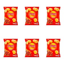 Lay's Texas Grilled BBQ Crisps 70g Pack of 6 - Multipack