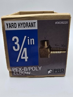 x4 ProPlumber 3639220 3/4'' Pex/Poly Brass Yard Hydrant Elbow