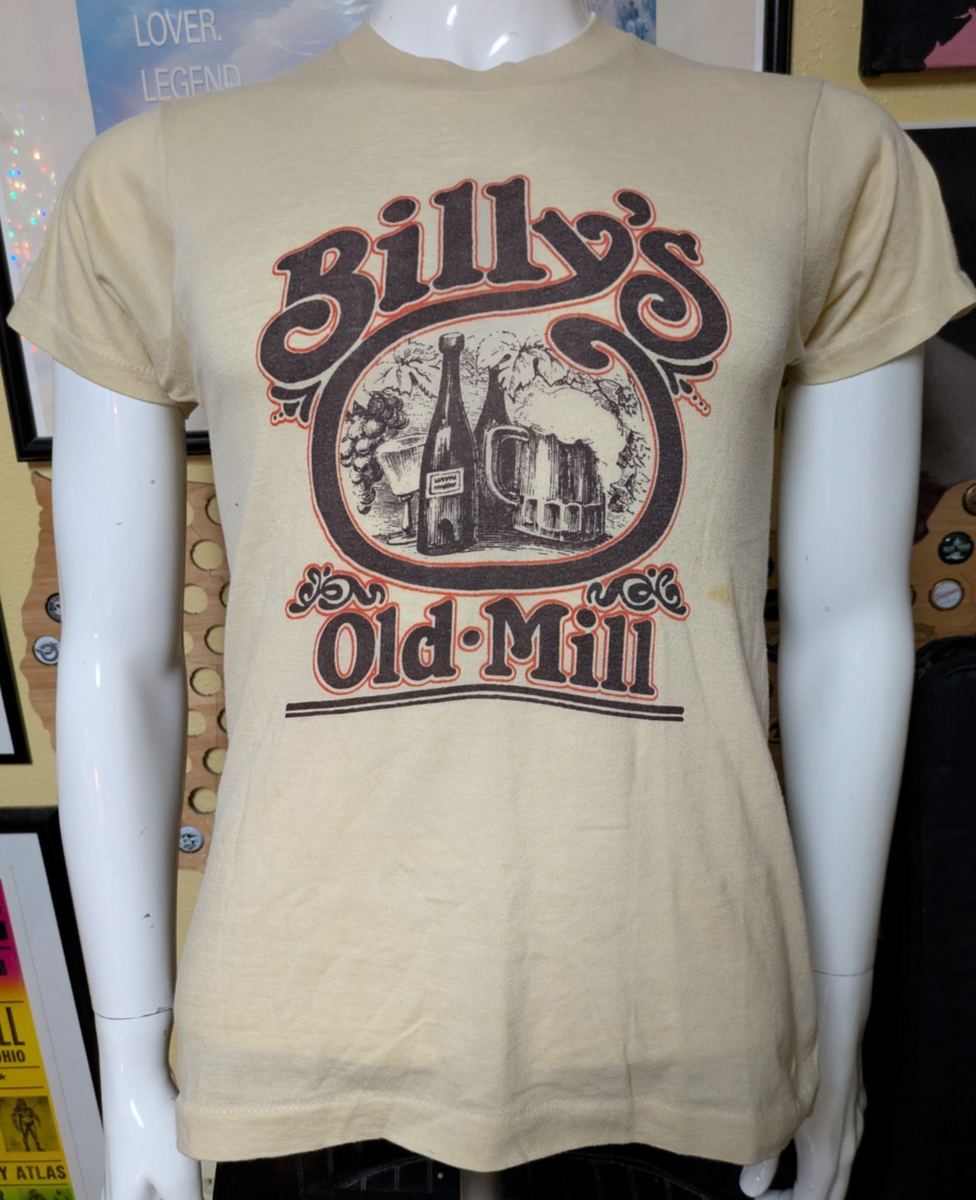 VTG 80s Billy's Old Mill Bar Club Screen Stars T Shirt Medium