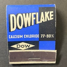 Dowflake Dow Chemical Michigan Vintage Calcium Chloride Matchbook