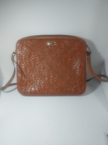 Cole Haan Woven Leather/Suede Laptop Bag, 13.5"×12.5", Very Good