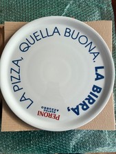 Set 4 Piatti Pizza Personalizzati Peroni Nastro Azzurro Saturnia Porcellana 33cm