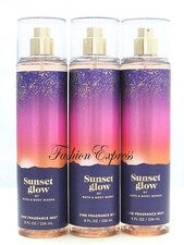 BATH  BODY WORKS SUNSET GLOW BODY MIST SPRAY 8 FL OZ LOT OF 3 PCS 