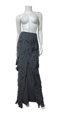 NWT A.W.A.K.E. MODE Multi Rectangle Maxi Skirt in Grey Size FR 40