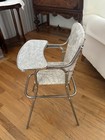 Vintage Chrome Doll High Chair w/Crackle Gray Formica & Vinyl by Ambassador Jr — photo 5