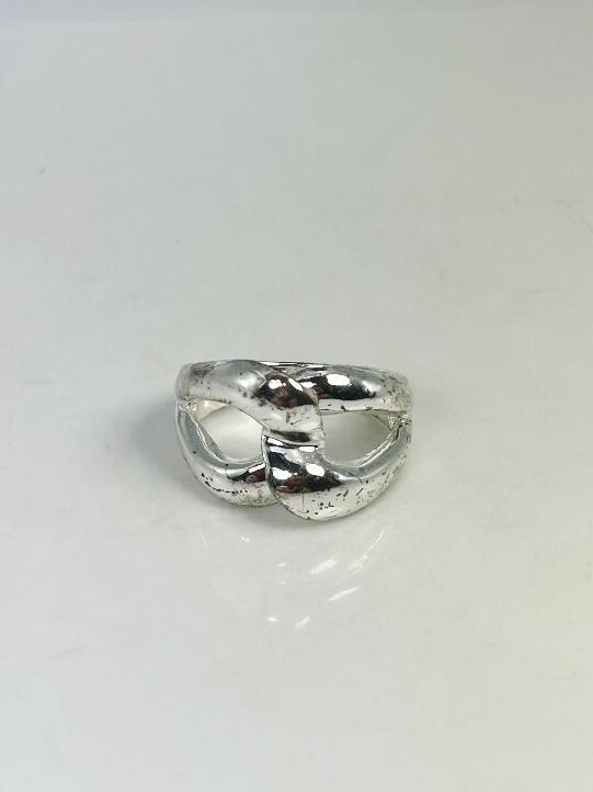 Sterling Silver Interlocking Ring Size 9 Stamped … - image 2