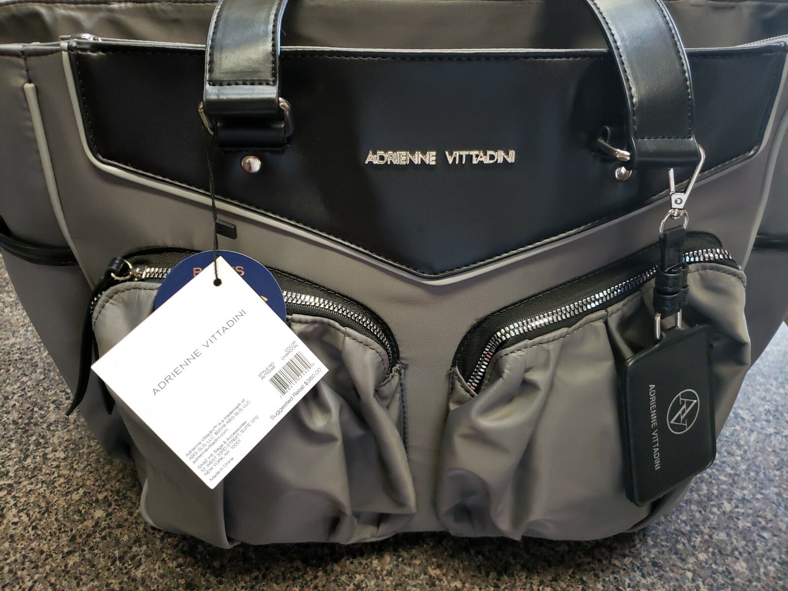 adrienne vittadini nylon workbook tote