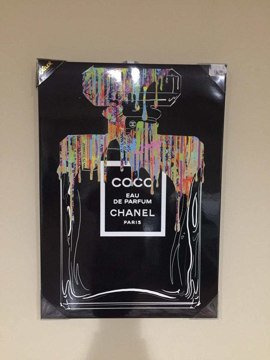 Coco Chanel Canvas Wall Art Perfume Bottle