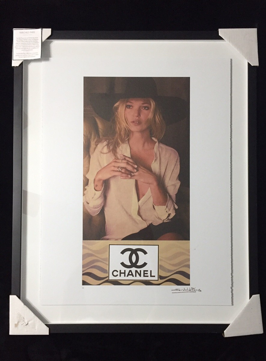 CHANEL Logo KATE MOSS FAIRCHILD Poster Wooden Frame Limited 91/100