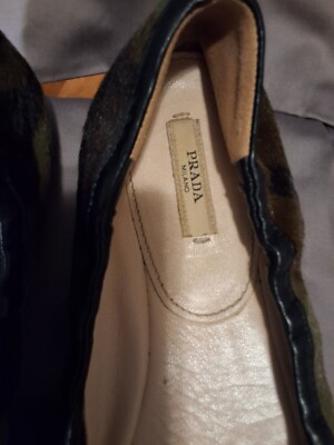 Prada Ribbon Ballet Camo Fur Woman Shoes Sz. 39 | eBay