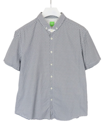Hugo Boss C-Bonettino Slim Fit Hemd Formal Kurzarm mit Muster 2XL